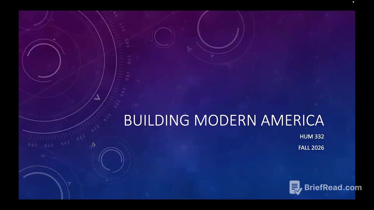Building Modern America Lecture