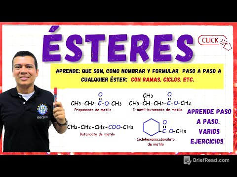 ESTER o ESTERES NOMENCLATURA.   QUE SON Y COMO NOMBRAR Y FORMULAR ESTERES. BIEN EXPLICADO