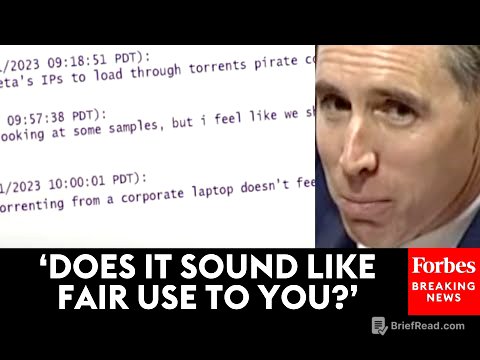 WATCH: Josh Hawley Pulls Up Meta Employee Chat Logs In Front Of Congress Showing 'Pirating' Scheme