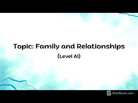 English shadowing | Family and Relationships | Level A1