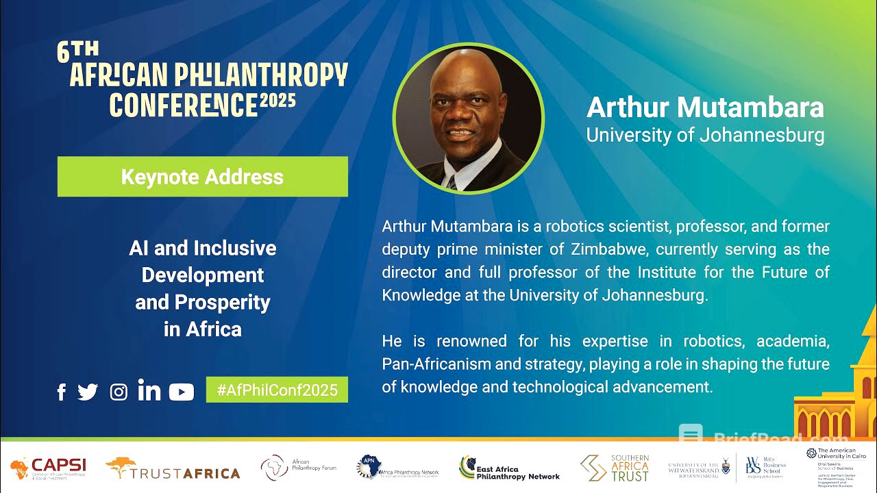 Keynote Address by Prof Arthur Mutambara: AI and Inclusive Development and Prosperity in Africa