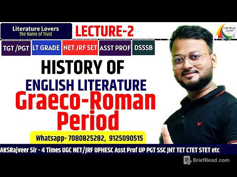 History Of English Literature (Graeco-Roman Period) || इसके बिना Literature ज्ञान अधूरा है