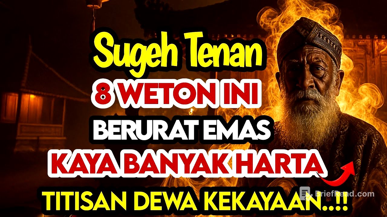 SUGEH TENAN‼️8 WETON INI BERURAT EMAS KAYA DAN BANYAK HARTA MELIMPAH TITISAN DEWA KEKAYAAN