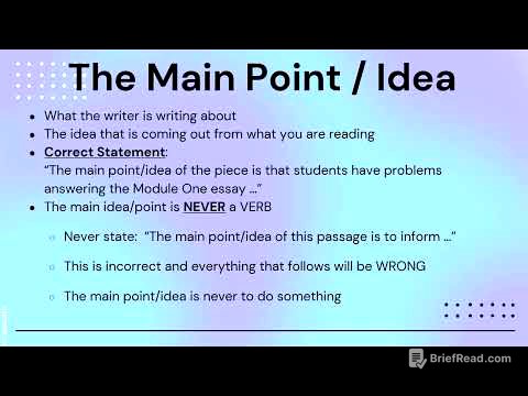 Writing a Module 1 Essay Tips Main Idea and Writers Purpose