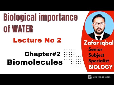 Biological importance of Water/ Biochemistry/ Fsc MDCAT key points/ condensation and hydrolysis
