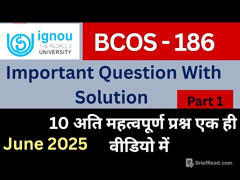 IGNOU BCOS 186 Important questions answer| BCOS 186 previous Year Question paper solution