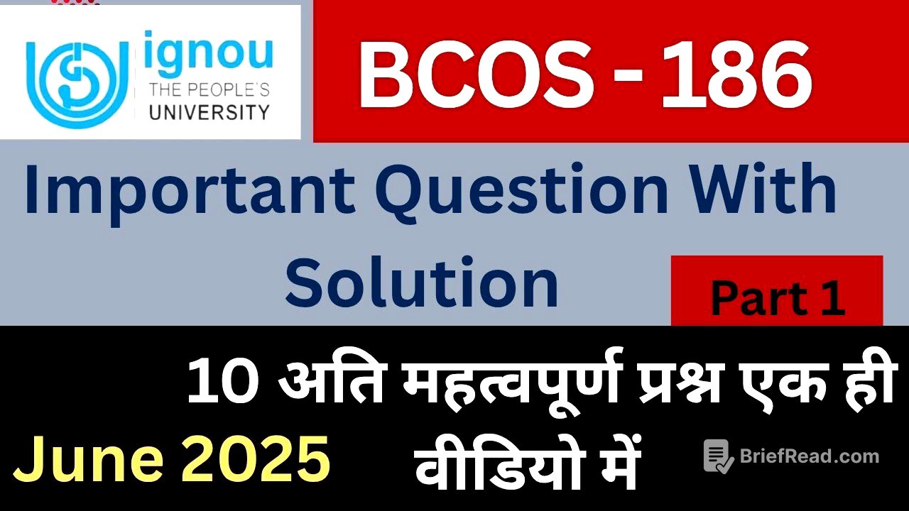 IGNOU BCOS 186 Important questions answer| BCOS 186 previous Year Question paper solution