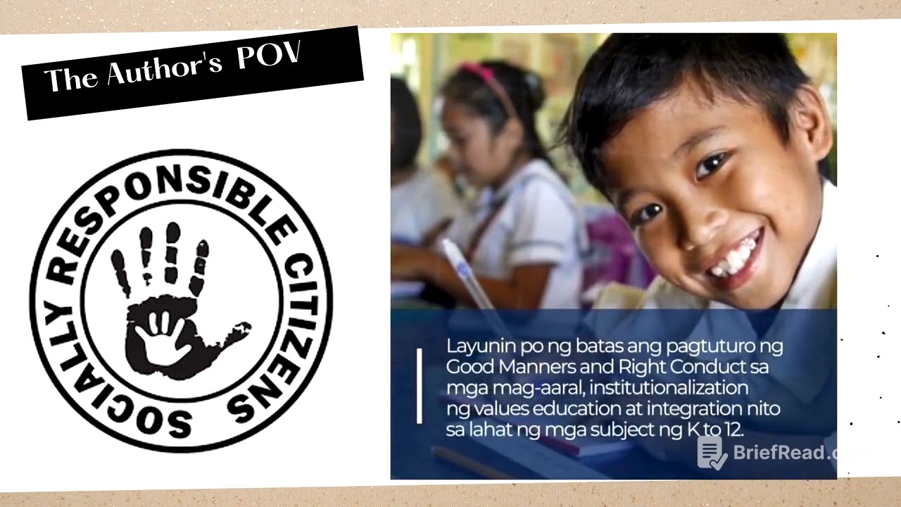 RA 11476 -VALUES EDUCATION AND GMRC ACT