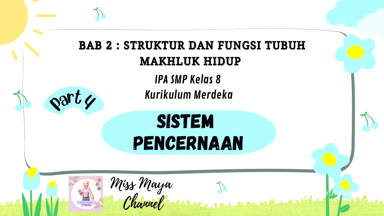 BAB 2 : STRUKTUR DAN FUNGSI TUBUH MAKHLUK HIDUP | Part 4: SISTEM PENCERNAAN | IPA Kelas 8 Kumer