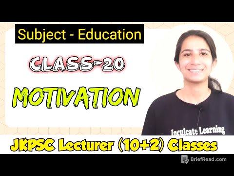 Class-20 Motivation | Theories of Motivation | JKPSC Classes for Lecturer (10+2)#jkpsclecturerjobs