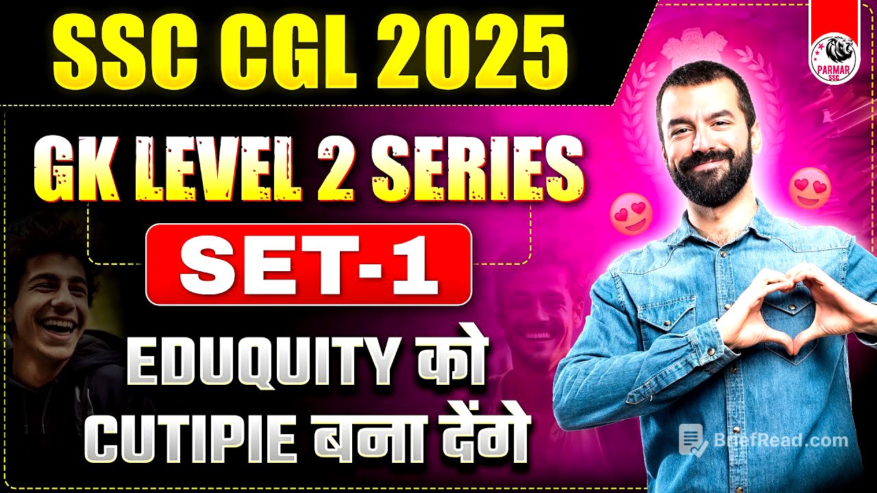 GK LEVEL 2 SERIES FOR SSC CGL 2025 | SET -1 | PARMAR SSC | GK BY PARMAR SIR