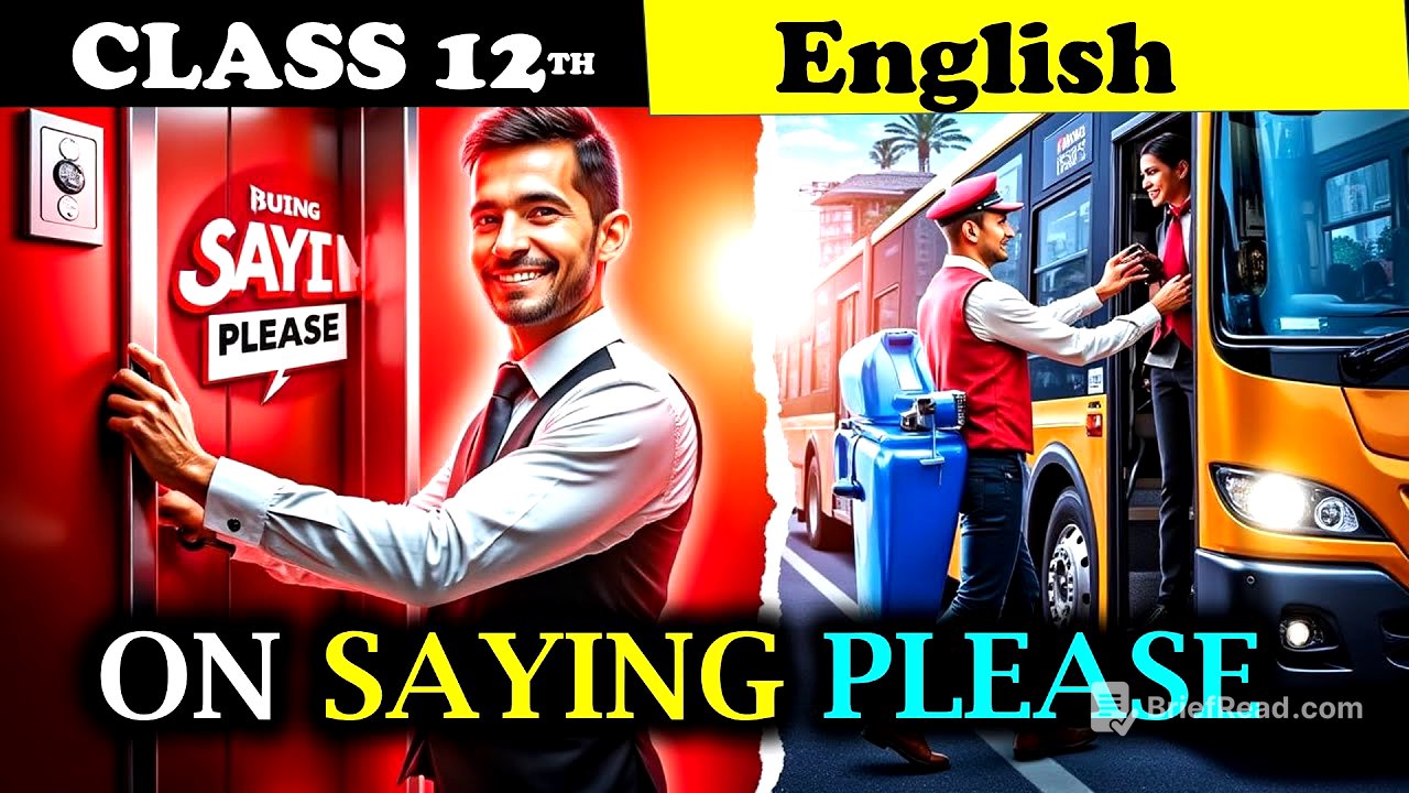 On Saying Please By AG Gardiner Class 12 | Animation | Summary  | 1.2 On Saying Please class 12