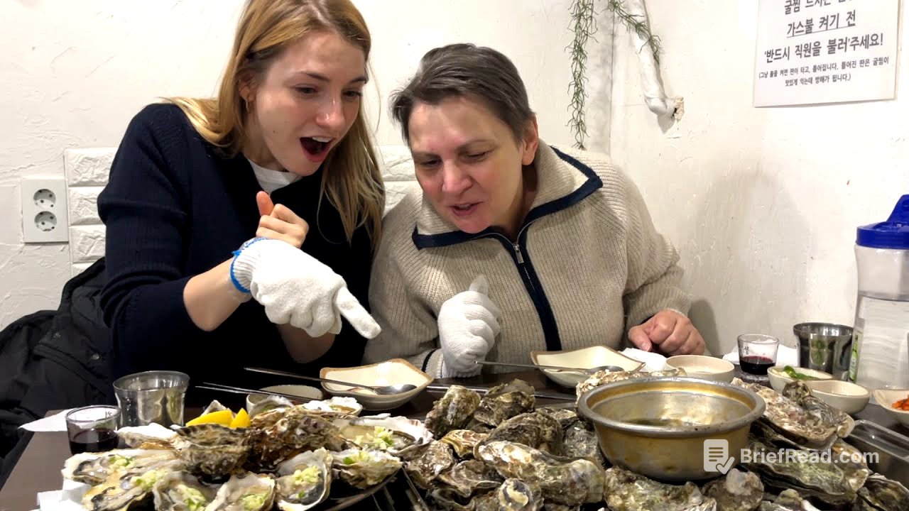 비싸서 사먹을 엄두도 못냈다는 굴을 한가득 사줬을때 우크라이나 쌍둥이 언니의 반응은?