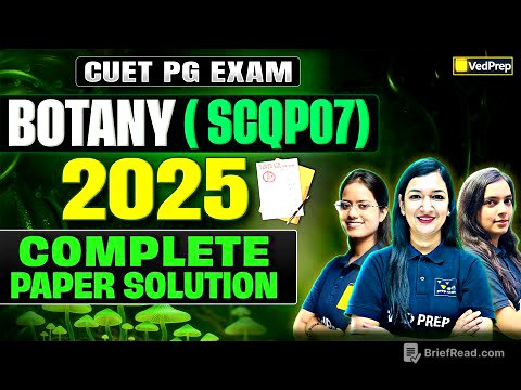 CUET PG Botany 2025 paper solution | SCQP07| CUET PG 2026 Exam Preparation