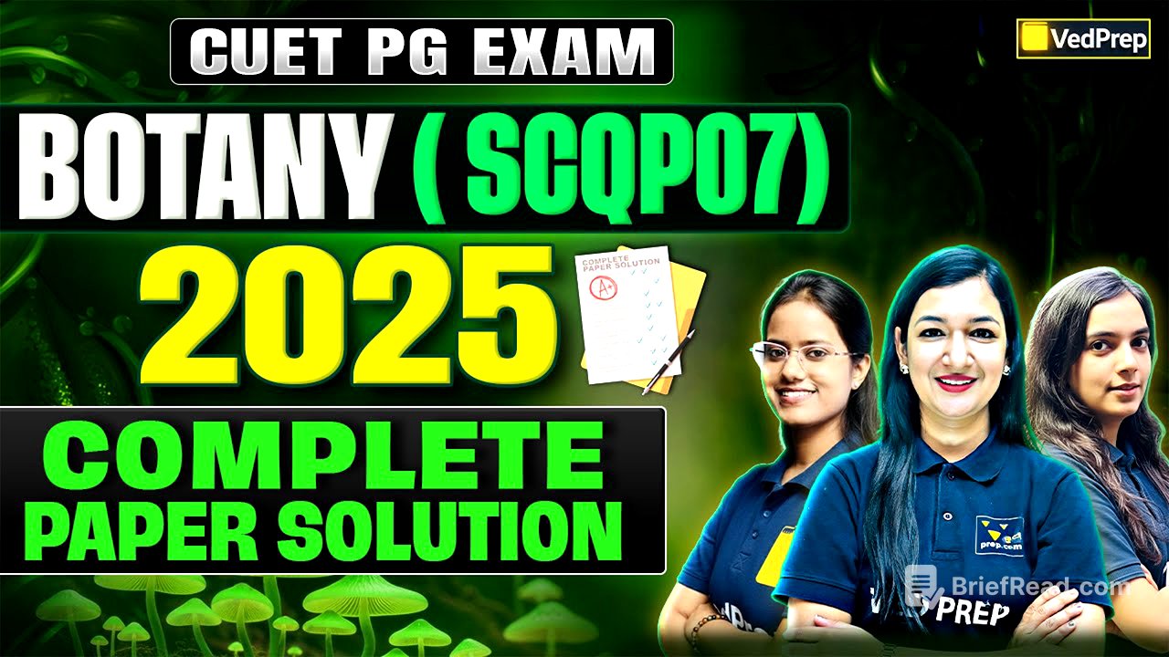 CUET PG Botany 2025 paper solution | SCQP07| CUET PG 2026 Exam Preparation