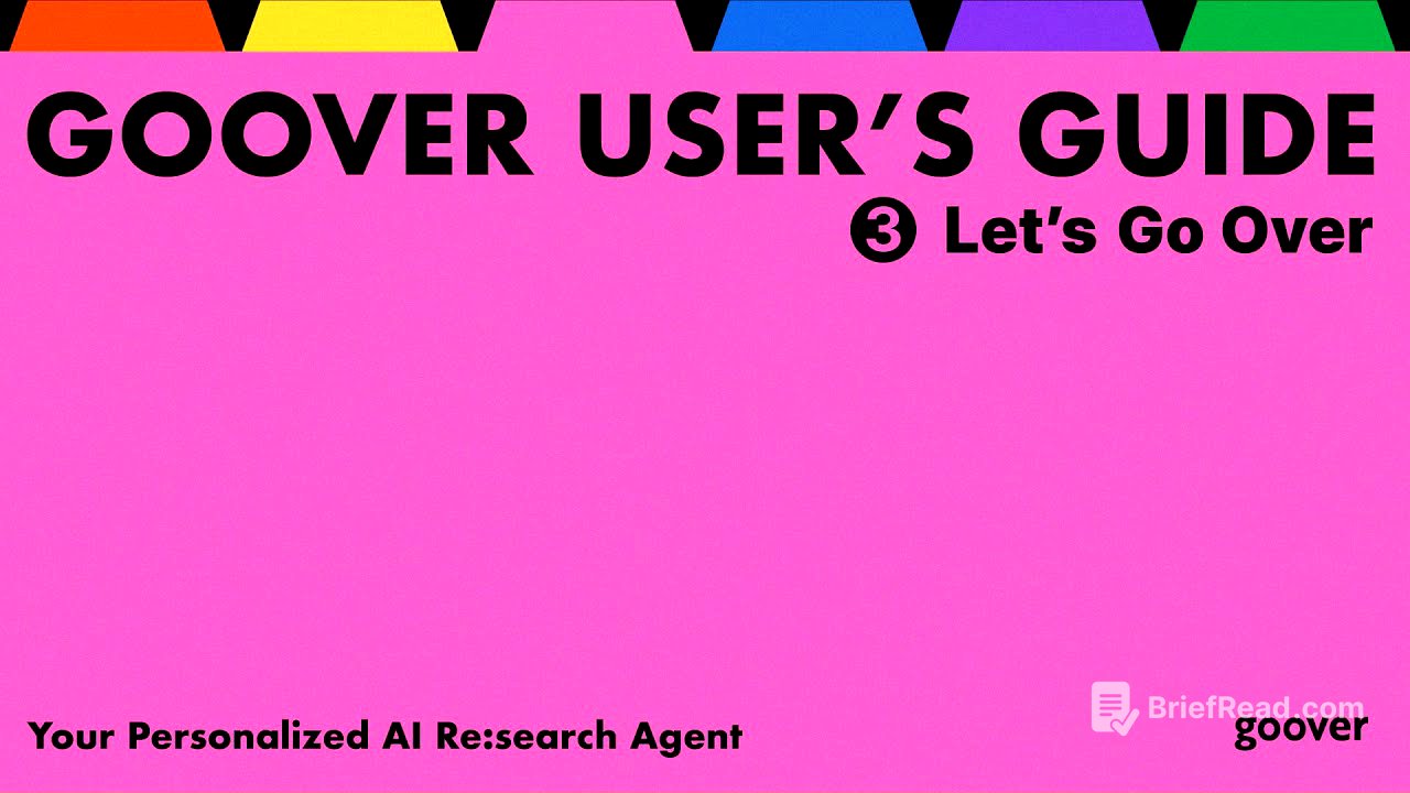 [GOOVER] User's Guide 3. Let's Go Over