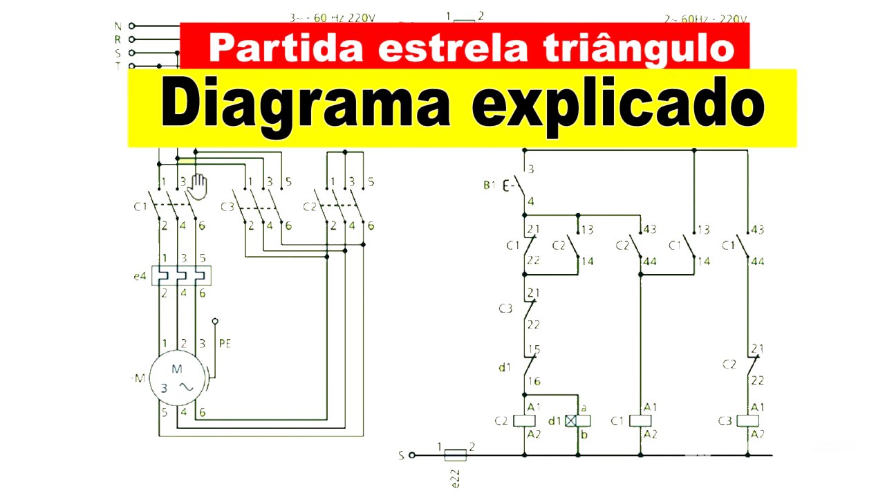 Partida estrela triângulo - diagrama explicado