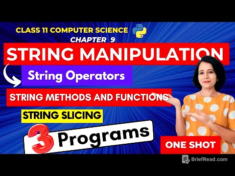 STRING MANIPULATION - One Shot | CBSE Class 11 Computer Science | IN ENGLISH🎯