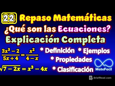 22. ¿Qué es una Ecuación? Tipos de ecuaciones y propiedades EXPLICACIÓN COMPLETA