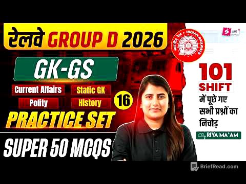 RRB Group D GK-GS Practice Set Questions | Group D Static GK Class 2026 | Group D Class By RIYA MAAM