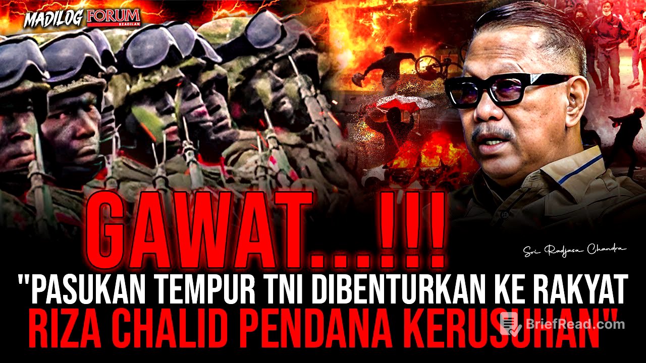 KOLONEL (PURN) SRI RADJASA: EKSEKUTOR KERUSUHAN MASSA ADALAH ORANG-ORANG TERPILIH