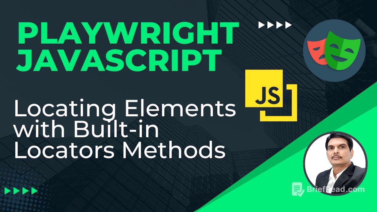 Playwright with Javascript | Locating Web Elements | Playwright built-in locator methods | Part 5