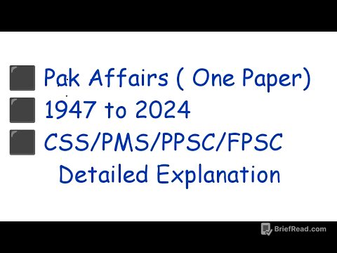 Pak Affairs 1947 to 2024 Quick Review One Paper MCQ'S Preparation