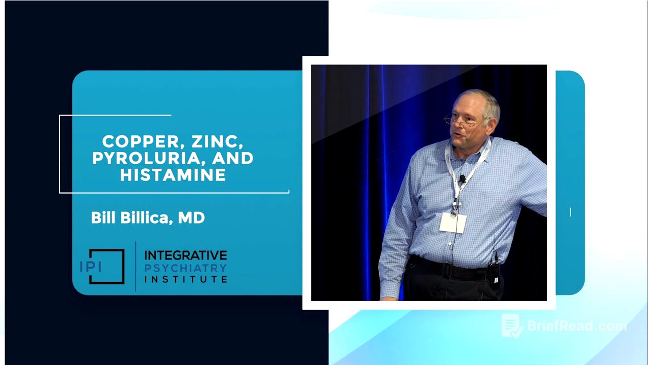 Copper, Zinc, Pyroluria and Histamine by Bill Billica, MD