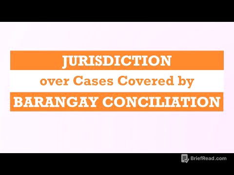 General Principles on Jurisdiction - Barangay Conciliation