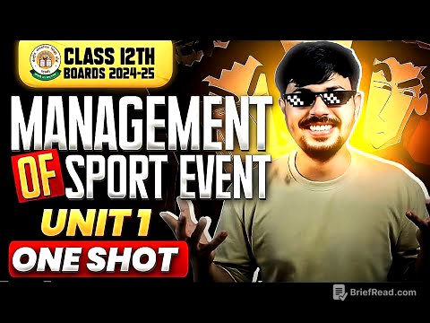 Management of Sporting Events Unit 1 Oneshot Physical Education Class 12 CBSE Board 2025 DAD Series