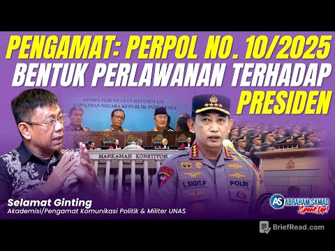 Selamat Ginting: Perpol Nomor 10 Tahun 2025 Bentuk Perlawanan Terhadap Presiden & Konstitusi