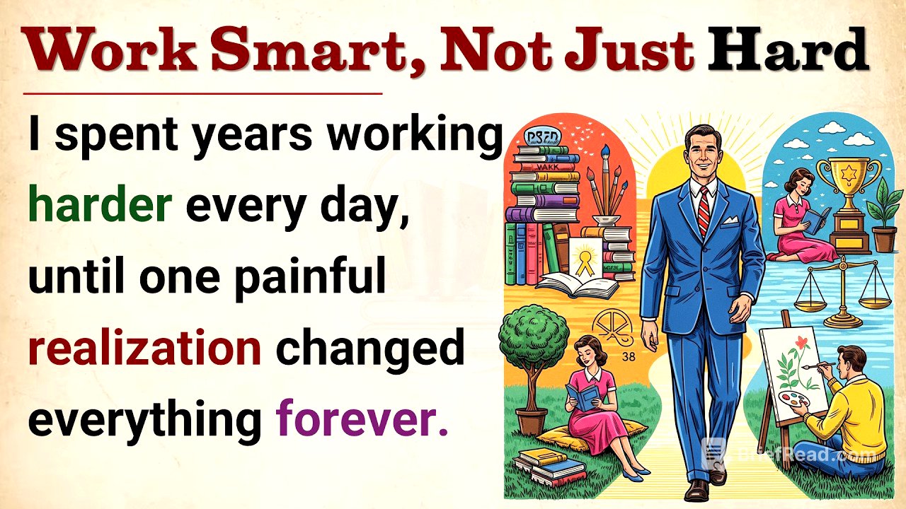 Work Smart, Not Hard 🔥| 6 Life-Changing Lessons for Success and Happiness || Graded Reader 📚