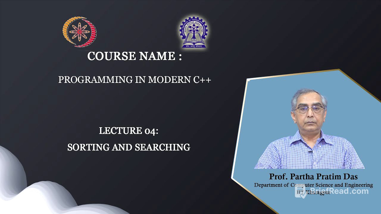 Lecture 04: Sorting and Searching