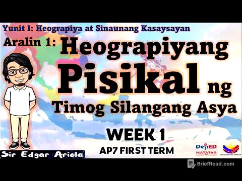 Ang Heograpiyang Pisikal ng Timog Silangang Asya Week 1  FIRST TERM Revised K-10 #AP7 #trimester