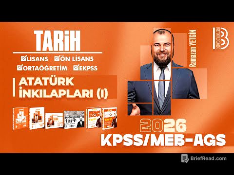 46) KPSS / AGS Tarih - Atatürk İnkılapları I - Ramazan YETGİN - 2026