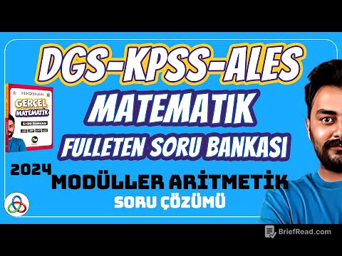 MODÜLLER ARİTMETİK SORU ÇÖZÜMÜ | 2024 DGS KPSS ALES MATEMATİK SORU BANKASI