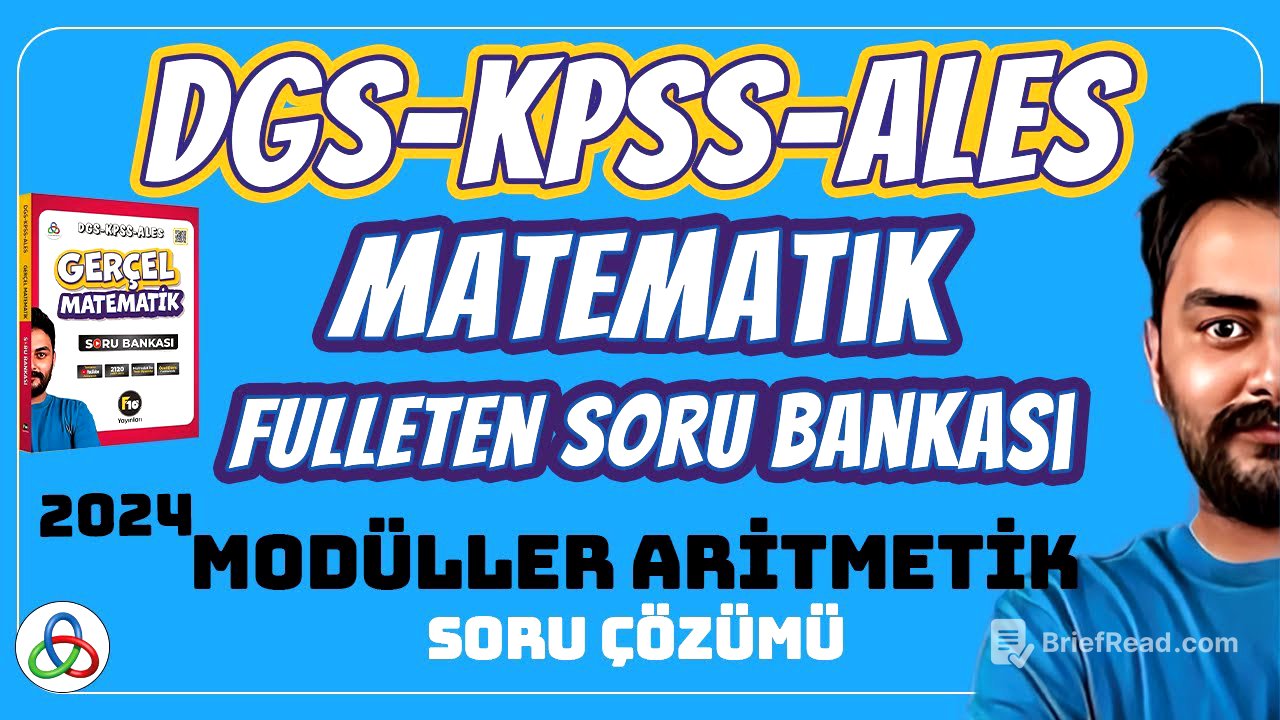 MODÜLLER ARİTMETİK SORU ÇÖZÜMÜ | 2024 DGS KPSS ALES MATEMATİK SORU BANKASI
