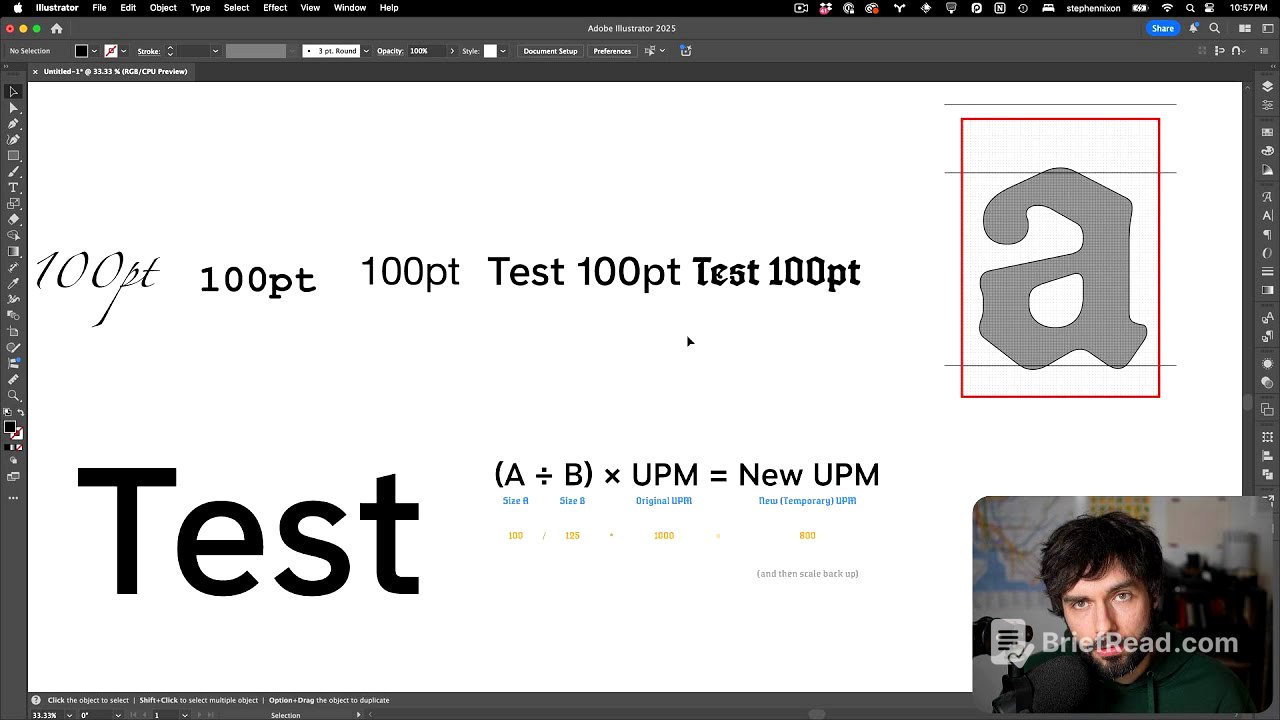 How to resize a font that is too big or too small, using GlyphsApp