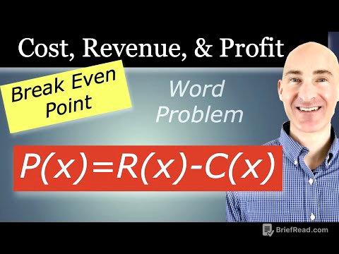 Cost, Revenue, Profit Equations and Break Even Point