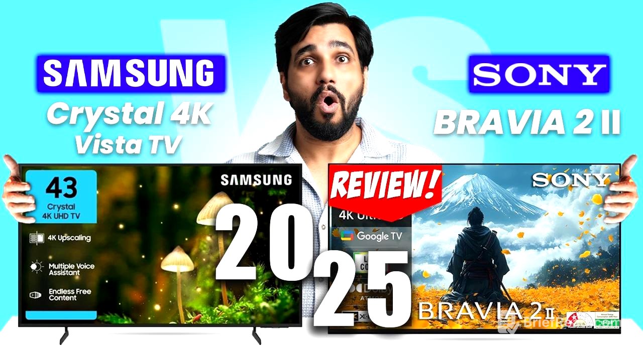 Sony Bravia 2 II vs Samsung Crystal 4k Vista 2025:TV Review, Which TV is best?