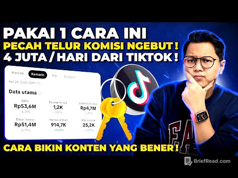 PAKE 1 CARA INI BIAR KOMISI NGEBUT, 4 JUTA PER HARI DARI TIKTOK AFFILIATE  DENGAN SCRIPT FORMULA