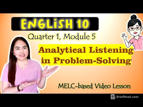 Analytical Listening in Problem Solving || GRADE 10|| MELC-based VIDEO LESSON | QUARTER 1| MODULE 5