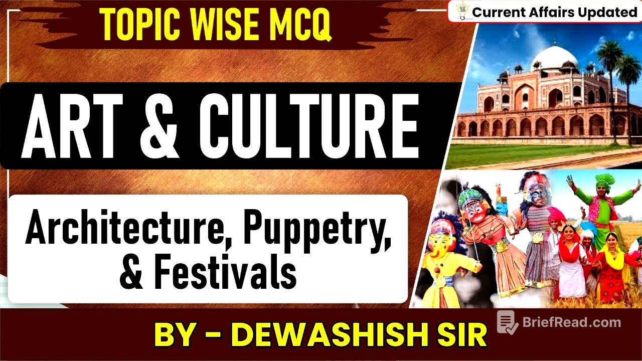 Art & Culture Questions | Architecture ,Puppetry & Festivals of India | By Dewashish