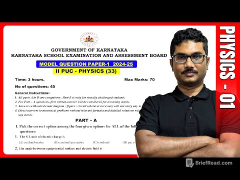 Physics - 01 | PUC Board 2025 MODEL PAPER With Solutions | 2nd PUC EXAM Preparation