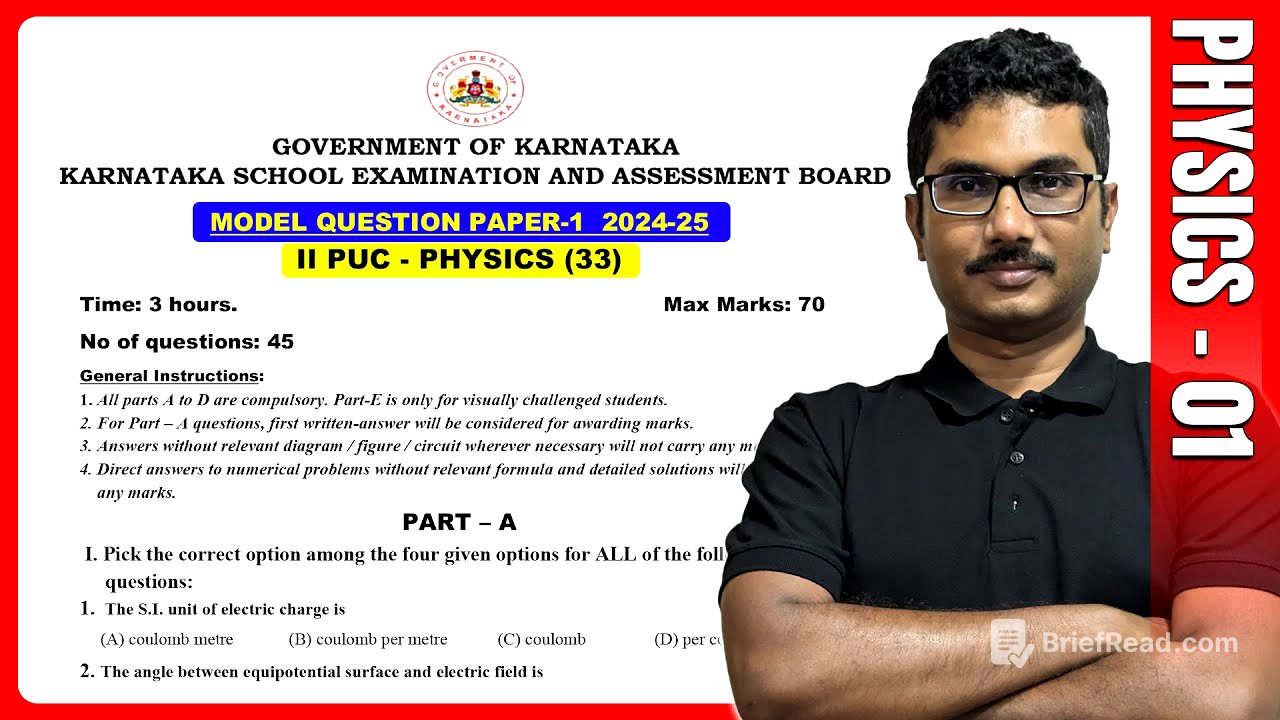 Physics - 01 | PUC Board 2025 MODEL PAPER With Solutions | 2nd PUC EXAM Preparation