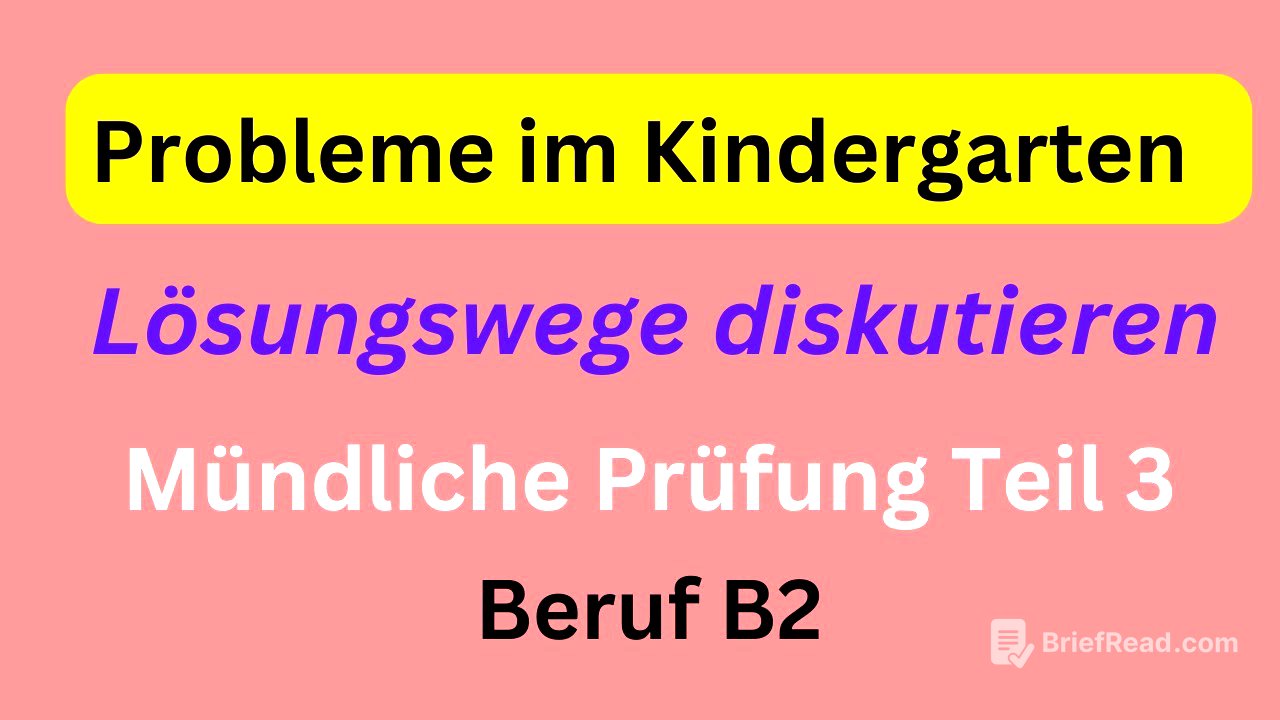 Mündliche Prüfung Teil 3,Lösungswege diskutieren, Beruf B2,Probleme im Kindergarten, #germanlevelb2