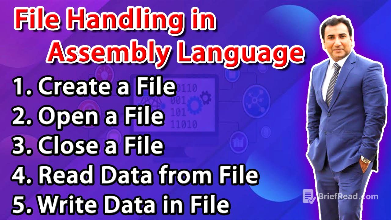 File handling in Assembly Language | Create| Open | Close a File| Read & Write Data from File