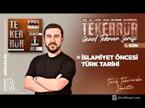 1) KPSS / AGS Tarih - İslamiyet Öncesi Türk Tarihi - Gökhan ÖZ - 2026