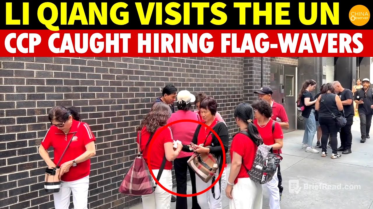 China’s Premier LI Qiang Visits the UN, CCP Caught Paying People to Wave Flags, Faces Deportation