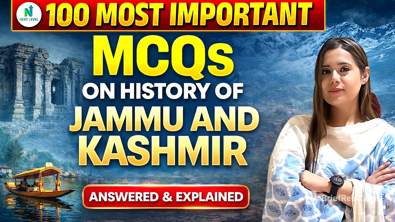 100 Most Important MCQs on History of Jammu & Kashmir | Answered & Explained | J&K GK